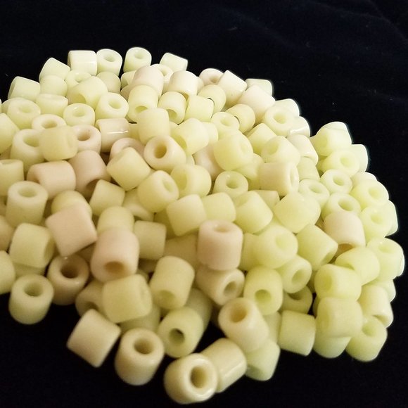 144+ 6mm PONY BEADS Czech Glass PALE YELLOW bundle lot set - Picture 8 of 9